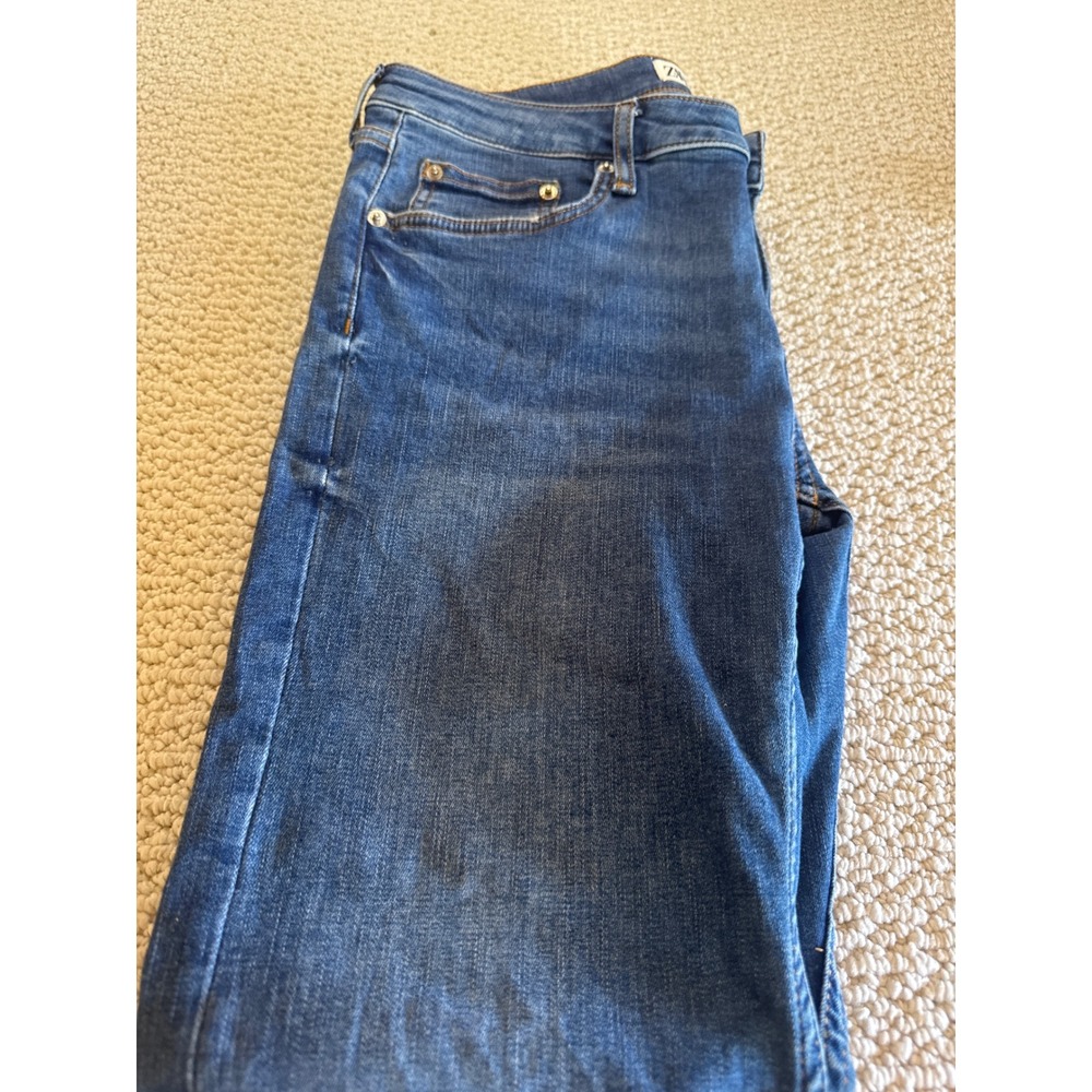 Zara Skinny Jeans Medium Blue Wash Denim 10 US MEX 32 Mid Rise Stretch Casual